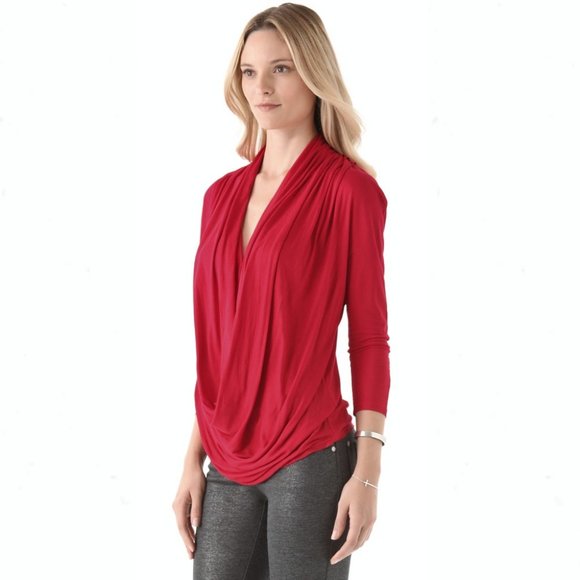 Joyce Leslie Tops - $5 CLEARANCE! Joyce Leslie Red Draped Slouchy Knit Top